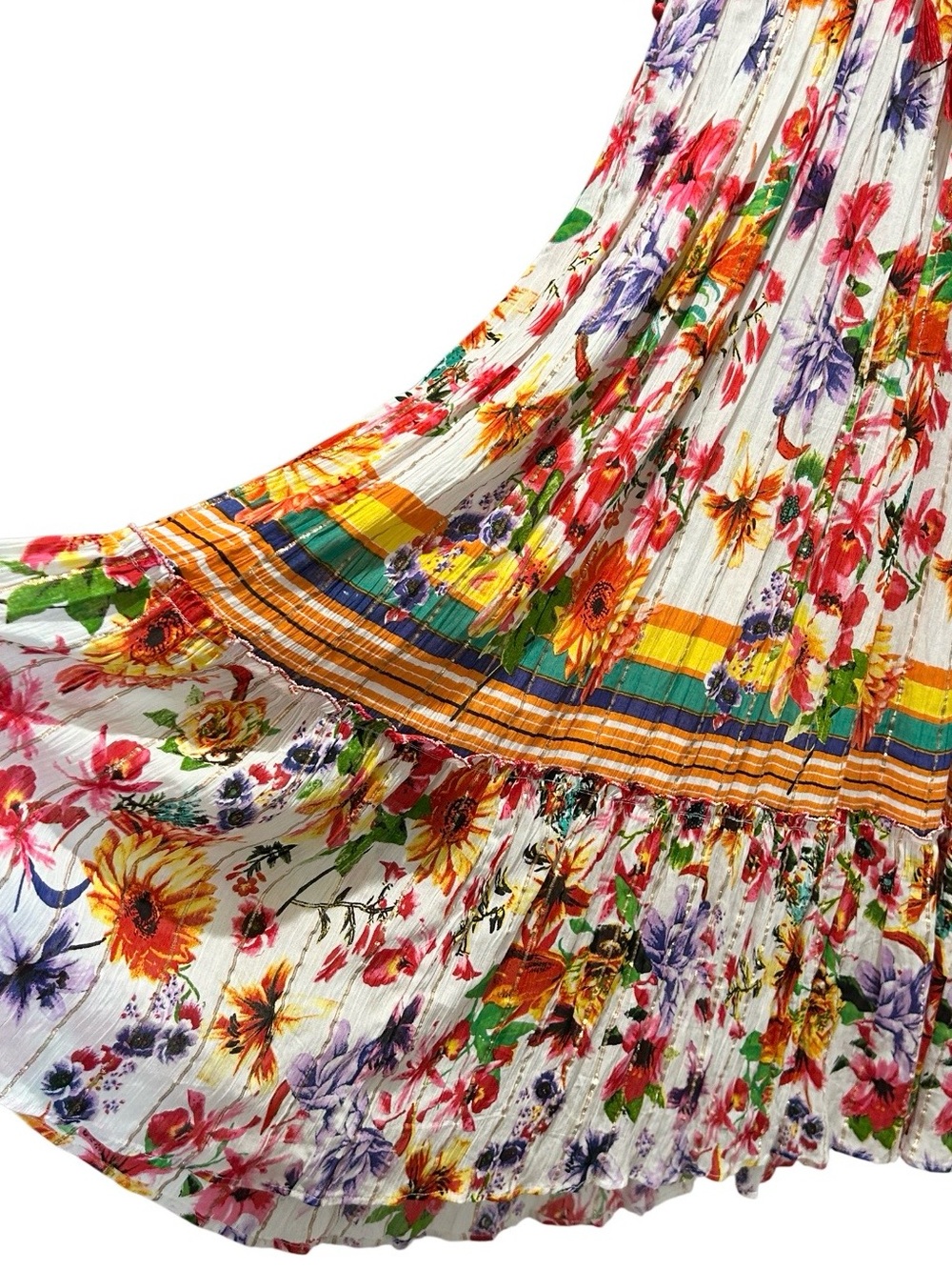 Me 2 Magic Bohemian Wildflower Floral Maxi Dress with Tiered Skirt Womens S - Picture 3 of 12